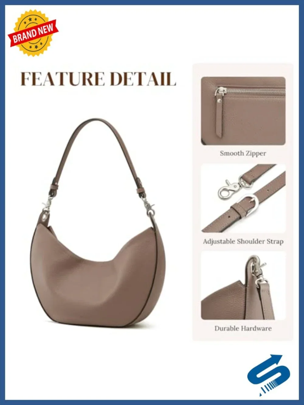Leather Hobo Shoulder Bag Crossbody Purse Fits Tablet